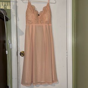 Peach, Mesh/Lace Detail, Dress
